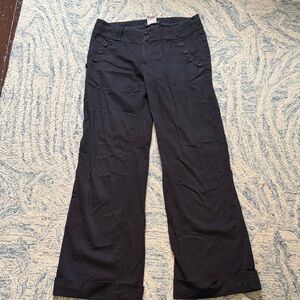 Cartonnier navy wide leg, cuffed cotton sailor pants 4